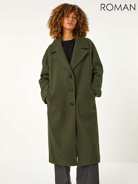Roman Green Longline Single Breasted Coat (AY6695) | £90