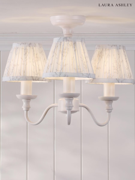 Laura Ashley White Pussy Willow 3 Light Semi Flush (AY6808) | £120