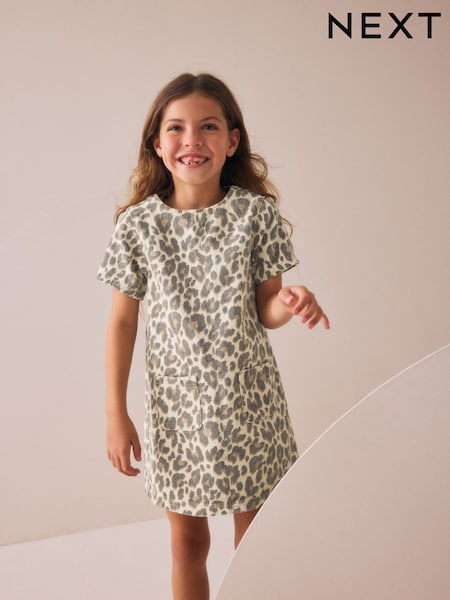 Animal Print 100% Cotton Shift Dress (3-16yrs) (AY6848) | £13 - £18