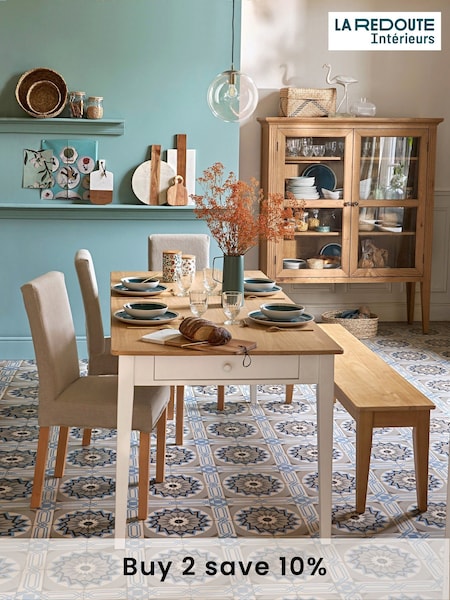 La Redoute Intérieurs White Alvina Solid Pine 6 to 8 Seater Dining Table (AY6908) | £485