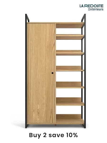 La Redoute Intérieurs Wood Metal Hiba Modular Wardrobe with 1 Door & 6 Shelves (AY6921) | £750