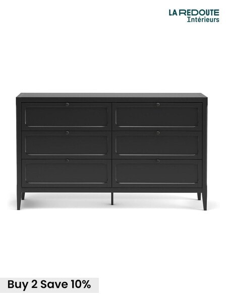 Black Eugenie Wooden 6 Drawer Chest (AY6952) | £435