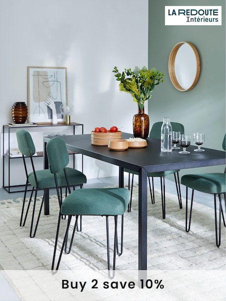 La Redoute Intérieurs Black Hiba Metal 6 Seater Dining Table (AY6953) | £285