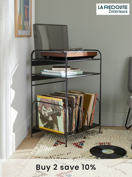 La Redoute Intérieurs Black Hiba Small Metal Vinyl Storage Unit (AY6954) | £190