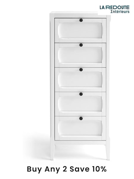 La Redoute Intérieurs White Eugenie 5-Drawer Tallboy (AY6964) | £280