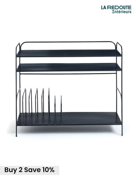 La Redoute Intérieurs Black Hiba Industrial Metal Vinyl Records Storage Unit (AY6971) | £330