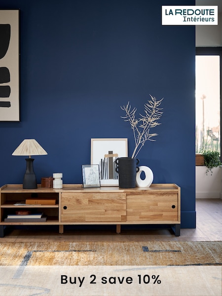 La Redoute Intérieurs Natural Hiba Solid Oak & Steel TV Unit (AY6977) | £435