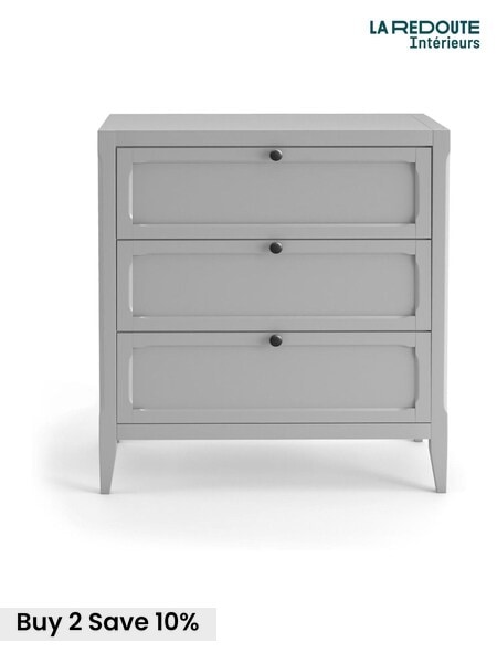 La Redoute Intérieurs Light Grey Eugenie Wooden Chest of 3 Drawers (AY6986) | £255