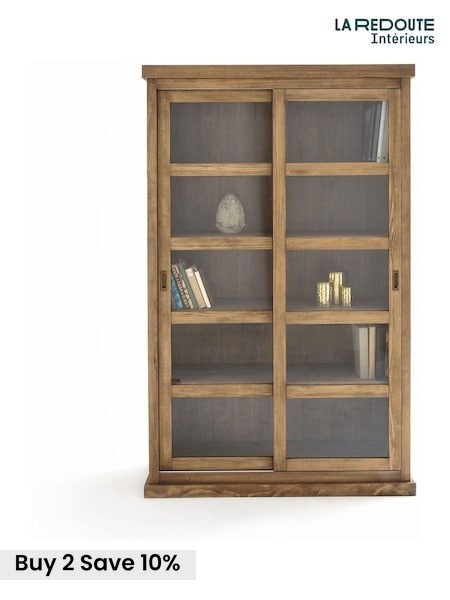 La Redoute Intérieurs Brown Lunja Bookcase with 2 Sliding Doors (AY6996) | £710