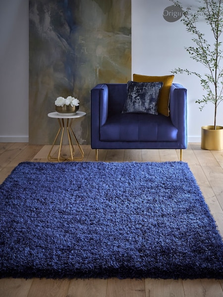 Origin Rug Collection. Blue Chicago Soft Shaggy Rug (AY7005) | £165 - £275