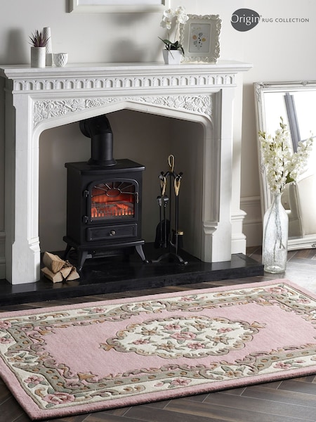 Origin Rug Collection. Pink Shensi Wool Rug (AY7036) | £55 - £265