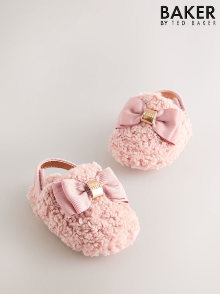Baker by Ted Baker Baby Girls Faux Fur Trim Padders Mules (AY7048) | £20