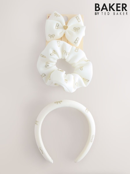 Baker by Ted Baker Girls Scuba Diamanté Bow Headband 3 Piece Set (AY7068) | £18