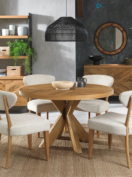 Bentley Designs Ellipse Round Table Wooden Legs