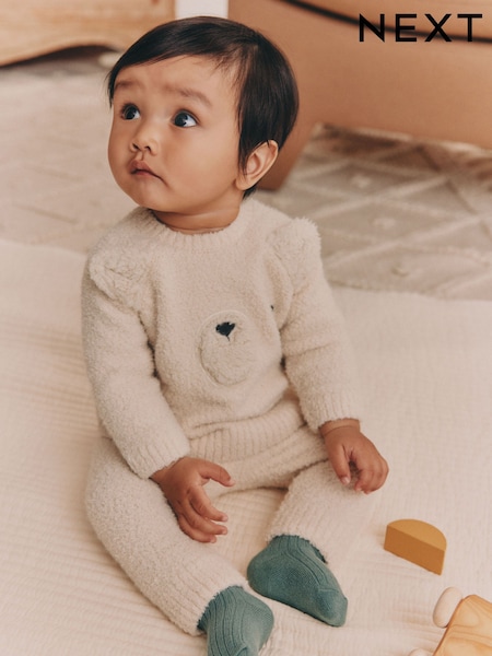 Neutral Bear Baby Knitted Jumper and Leggings Set (0mths-2yrs) (AY7115) | £20 - £22