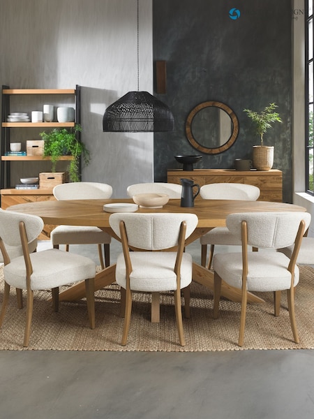 Bentley Designs Ellipse 8 Seat Table Wooded Legs