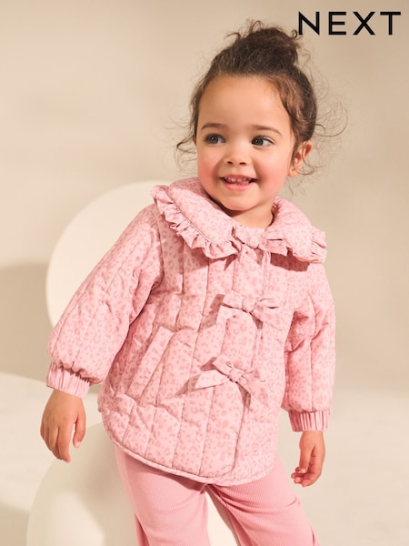 Pink Shower Resistant Frill Collar Jacket (3mths-7yrs) (AY7142) | £24 - £28