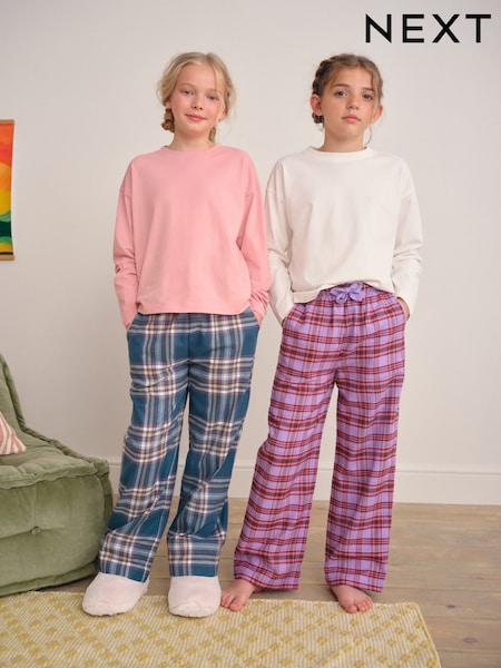 Green/Pink Check Woven Pyjama Bottoms 2 Pack (3-16yrs) (AY7192) | £28 - £35