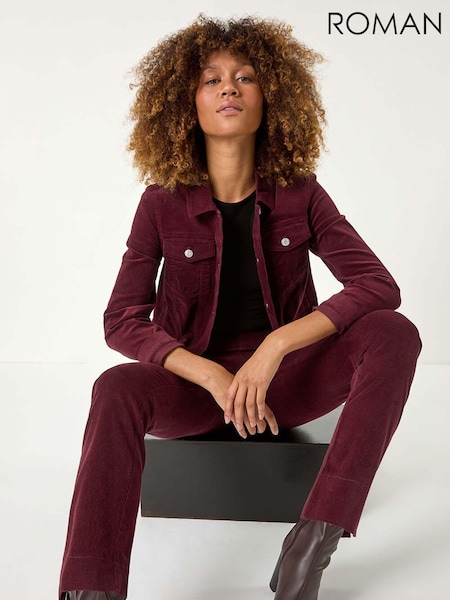 Roman Red Corduroy Straight Stretch Jeans Trousers (AY7247) | £35