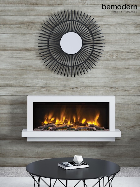 Be Modern Ash White Huxton Wall Mounted 51inch Electric Fireplace (AY7327) | £1,403