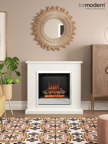 Be Modern Soft White Elsham Complete Electric Fireplace (AY7328) | £834