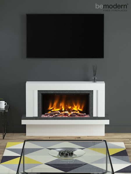 Be Modern Ice White Vardo Complete 53inch Electric Fireplace (AY7336) | £1,604