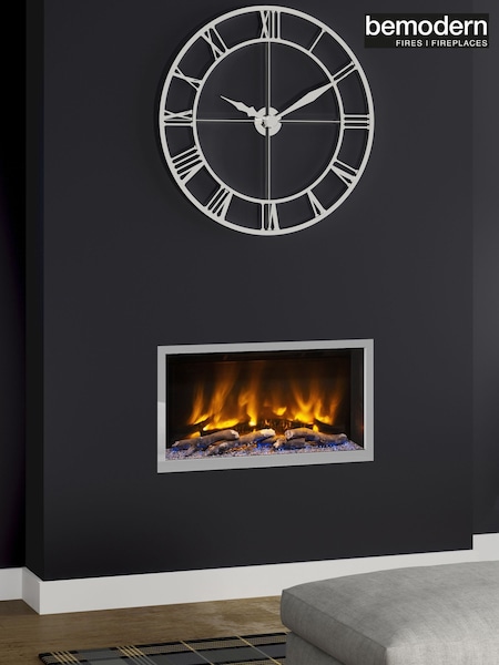 Be Modern Chrome Volta Wall Mounted 32inch Electric Fireplace (AY7340) | £1,102
