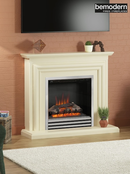 Be Modern Ivory Carina Complete Electric Fireplace (AY7346) | £934