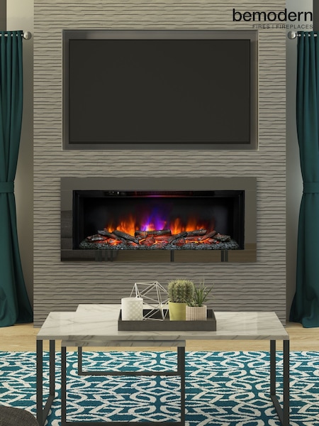 Be Modern Black Nickel Avella Wall Mounted Electric Fireplace (AY7348) | £747