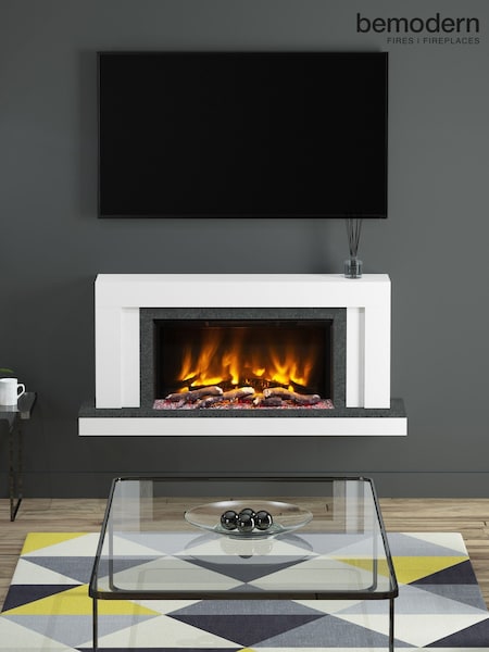 Be Modern Ice White Vardo Wall Mounted 53inch Electric Fireplace (AY7352) | £1,528