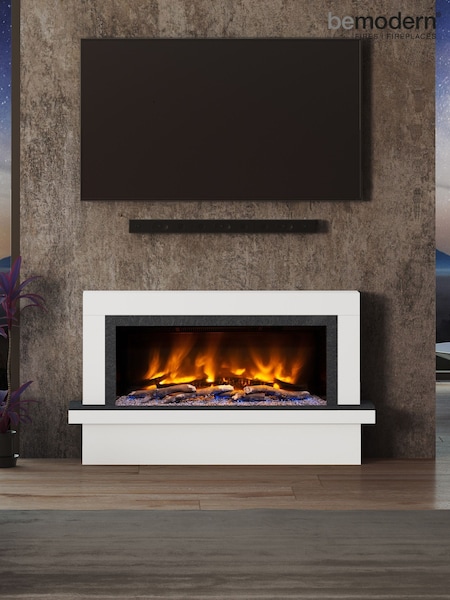 Be Modern Ice White Vardo Complete 57inch Electric Fireplace (AY7354) | £1,670
