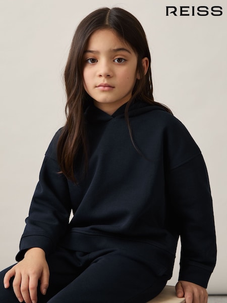 Reiss Navy Harp Cotton Blend Hoodie And Joggers Set (AY7487) | £32