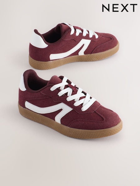 Burgundy Red Standard Fit (F) Lace-Up Trainers (AY7510) | £22 - £29