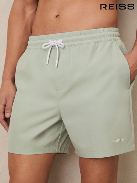 Reiss Mint Green Cove Logo Print Swim Shorts (AY7531) | £58