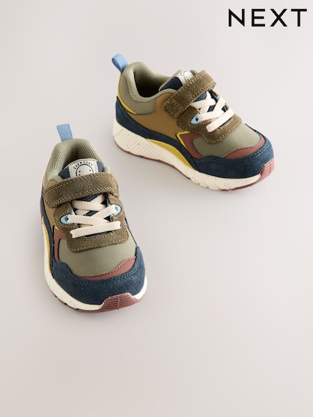 Green Khaki Elastic Lace Trainers (AY7592) | £23 - £25