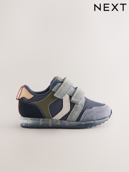 Navy Blue Touch Fastening Light Up Trainers (AY7595) | £25 - £27