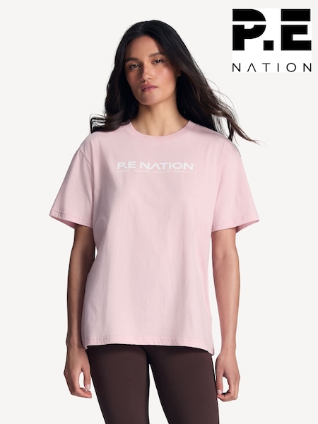 P.E Nation Pink Aero Short Sleeve T-Shirt (AY7655) | £45