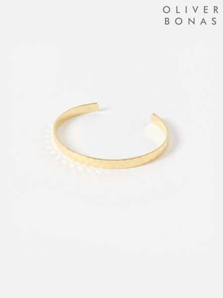 Oliver Bonas Gold Tone Mellina Textured Bangle (AY7716) | £50