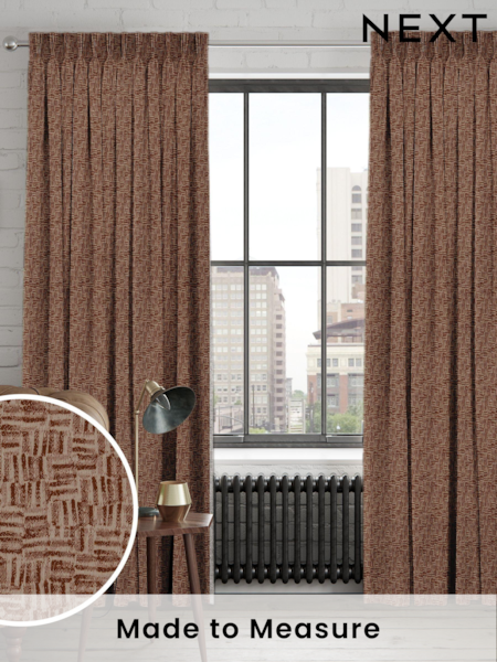 Brown Ginger Venire Made to Measure Curtains (AY7738) | £109
