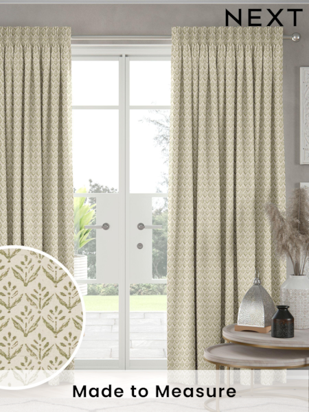 Olive Green Res Made to Measure Curtains (AY7741) | £100
