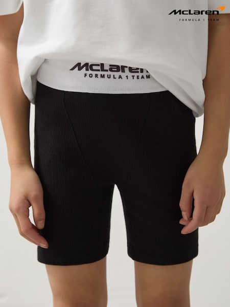 Reiss Black Sophia 9-13 yrs McLaren F1 Team Ribbed Cycle Shorts (AY7746) | £24