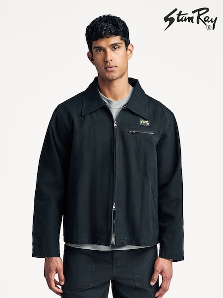 Stan Ray Black Washed Gas Zip Up Barn Jacket (AY7748) | £170