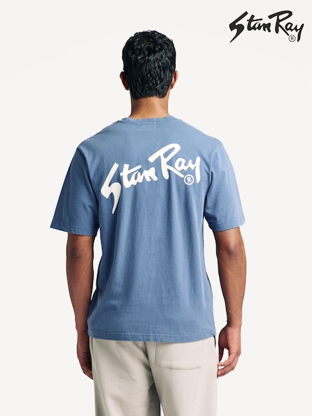 Stan Ray Navy Blue OG Logo Cotton T-Shirt (AY7756) | £35