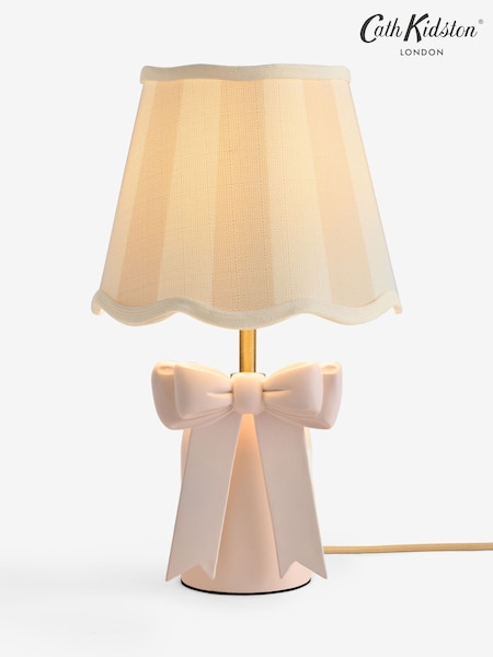 Cath Kidston Cream/White Stripe Canopy Bow Table Lamp (AY7773) | £85
