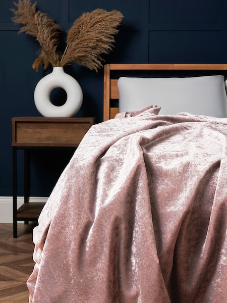 BHS Blush Large Luxury Crushed Velvet Throw (AY7791) | £25