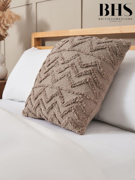 BHS Grey Tufted Zig Zag Cushion (AY7827) | £16