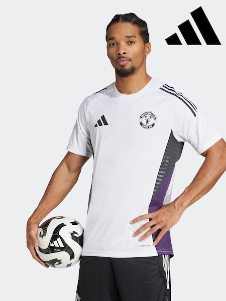 adidas White/Purple Manchester United Tiro 25 Competition Training Jersey (AY7973) | £45