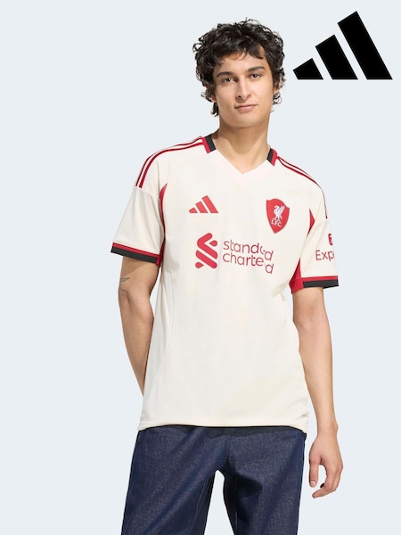 adidas White Liverpool FC 25/26 Away Football Shirt (AY7979) | £85