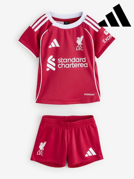 adidas Bright Red Kids Baby Liverpool FC 25/26 Home Kit  All in one (AY7998) | £40