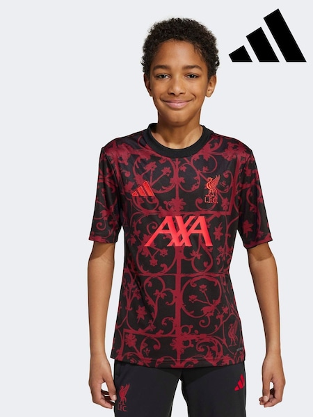 adidas Black/Red Kids Liverpool FC 25/26 Pre Match Jersey (AY8008) | £40